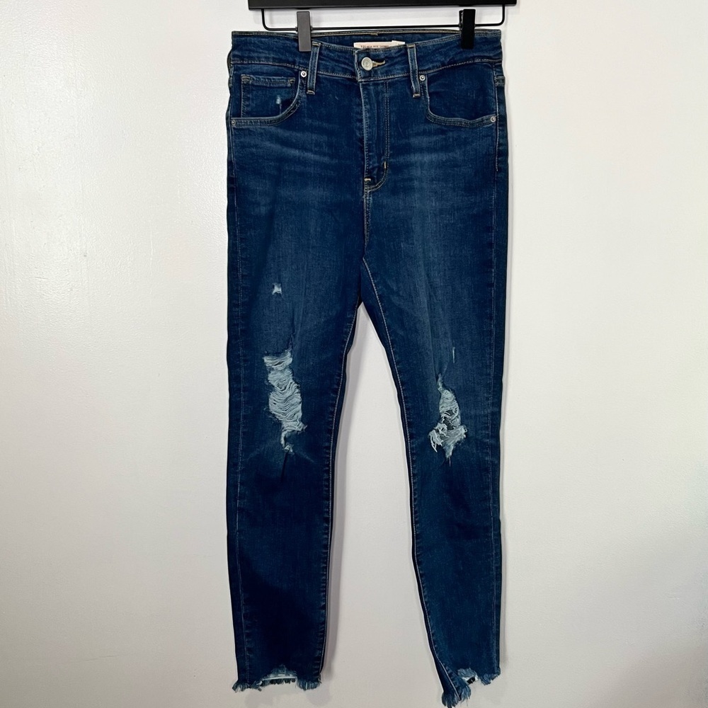 Levi's Premium 721 High Rise Distressed Skinny Jeans